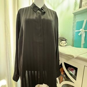Express Black Semi-Sheer Portofino Blouse